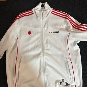 adidas White and Red Track Jacket